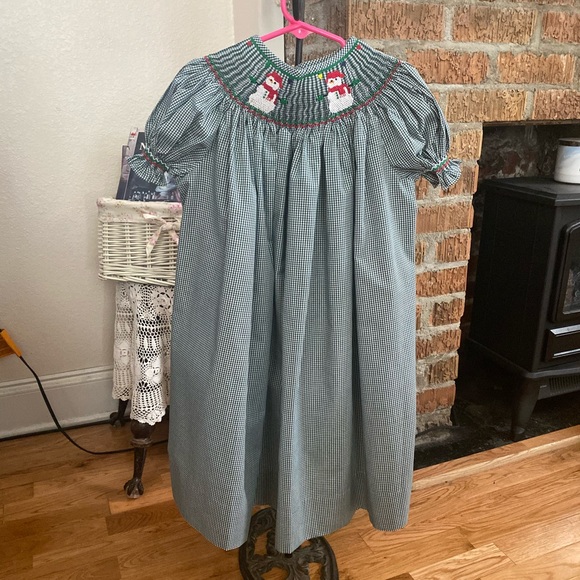 Wish Upon A Star Girls Smocked Christmas Dress size 5 - Picture 1 of 16